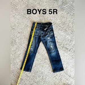 Boys 5R BKE Conner Straight Dark Blue Distressed Jeans